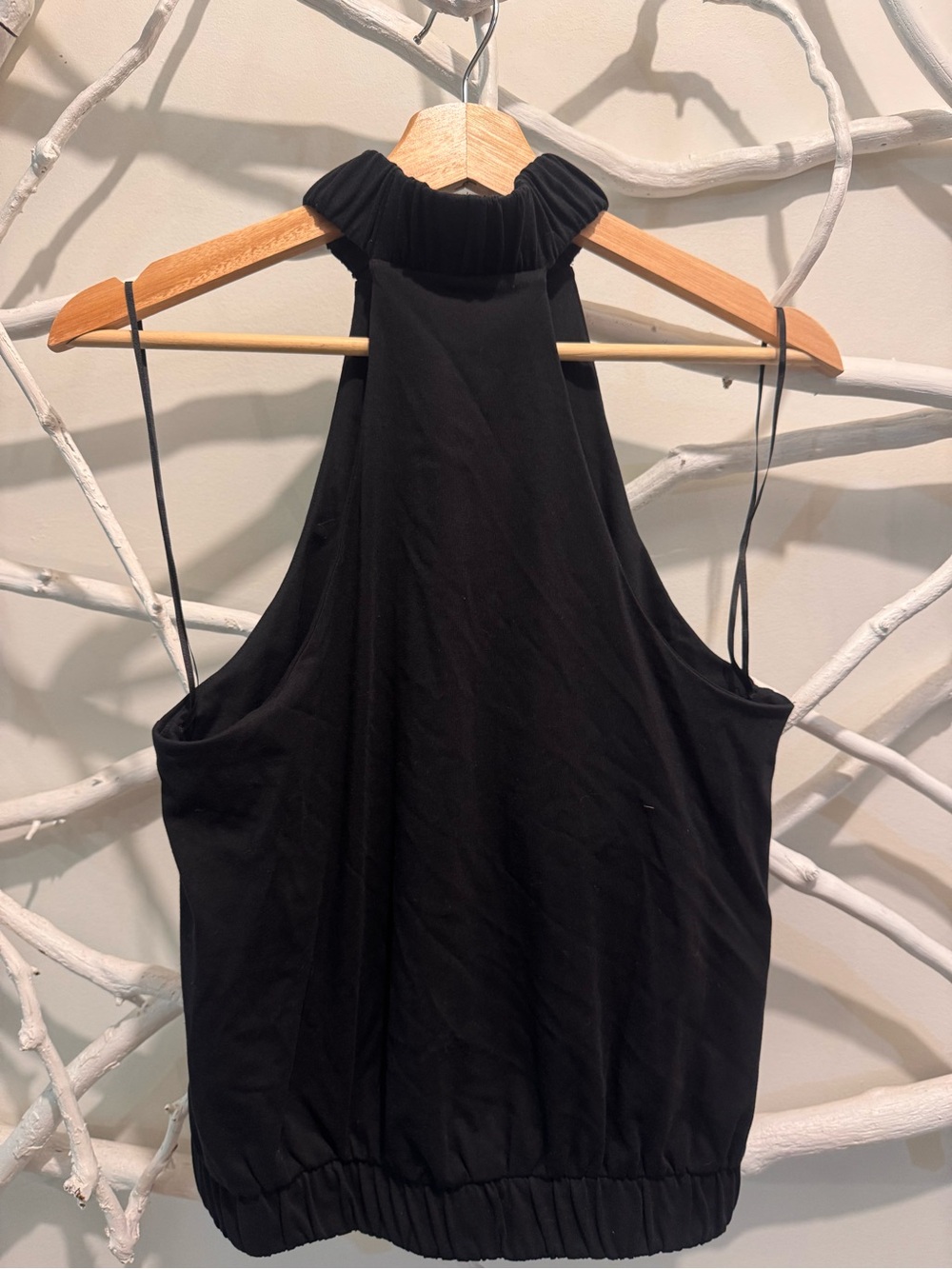 Express Black One-Shoulder Halter Top Dress